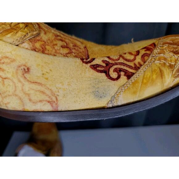 Jo Ghost Italian Yellow Crocodile Leather Loafers Vero Cuoio Shoes EU45 US 12.5 - Picture 14 of 16